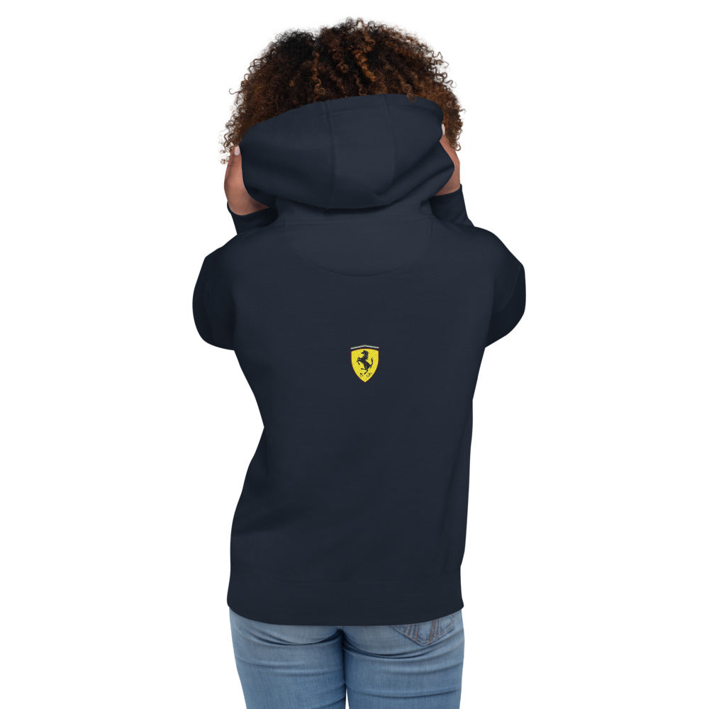 Hoodie Ferrari 1 Team - Modelo femenina espalda