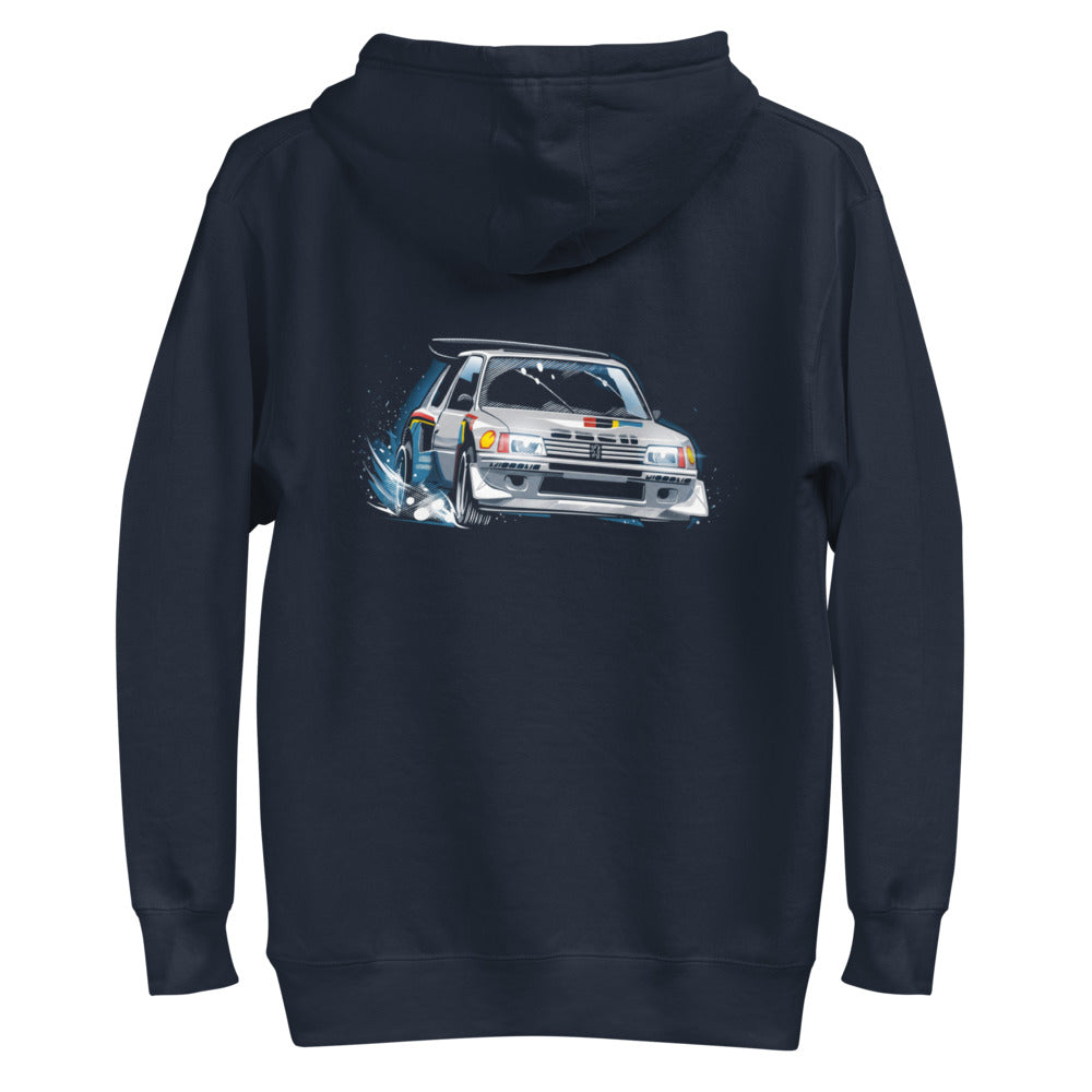 Hoodie Peugeot 205 Turbo 16 Rally Snow Drift - Plano