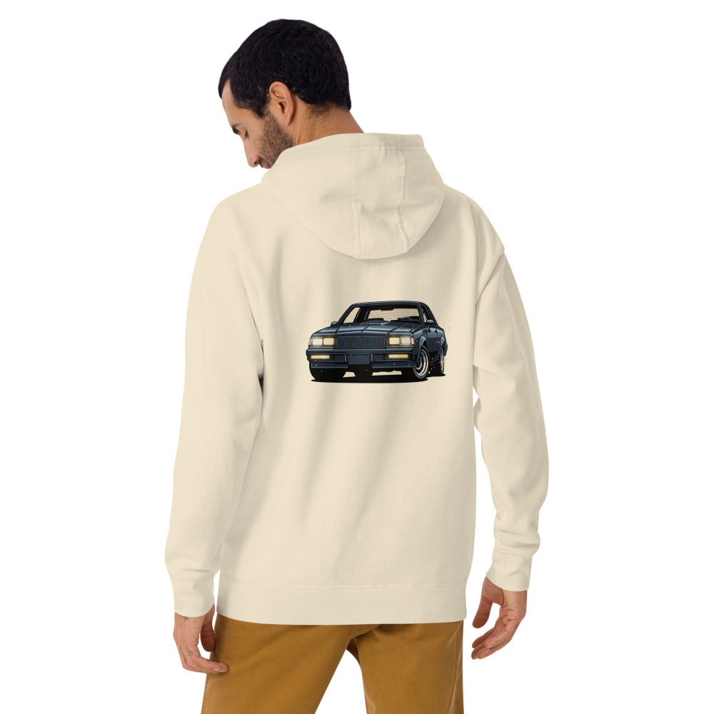 Hoodie Buick Grand National Glowing Headlights - Modelo masculino espalda alterna
