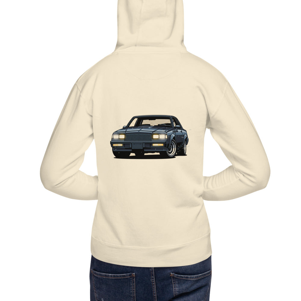 Hoodie Buick Grand National Glowing Headlights - Modelo masculino espalda
