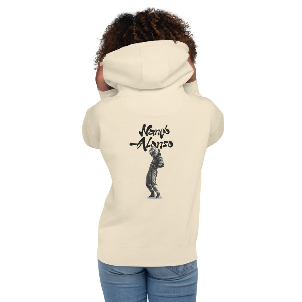 Hoodie Nando Alonzo - Modelo femenina espalda