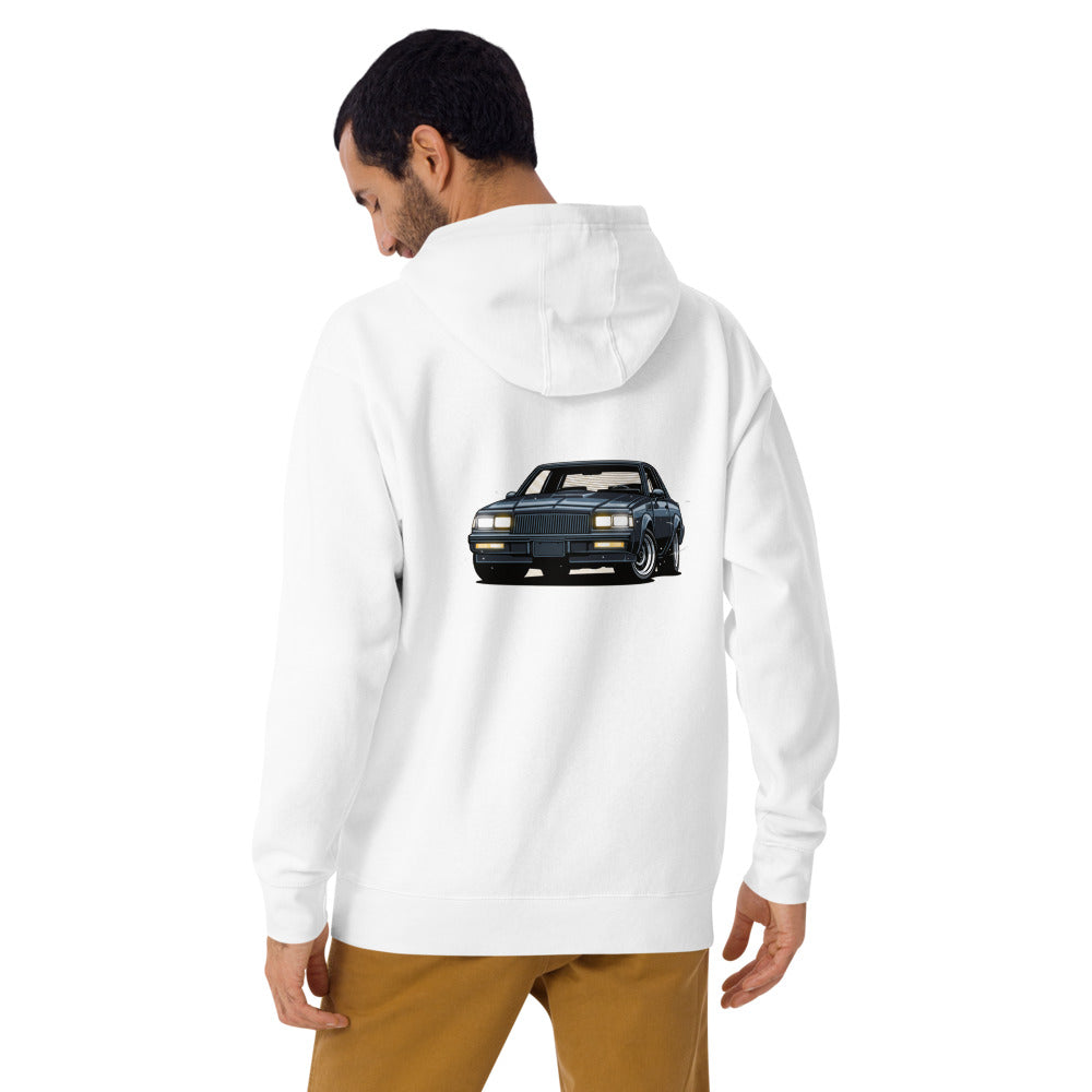 Hoodie Buick Grand National Glowing Headlights - Modelo masculino espalda alterna