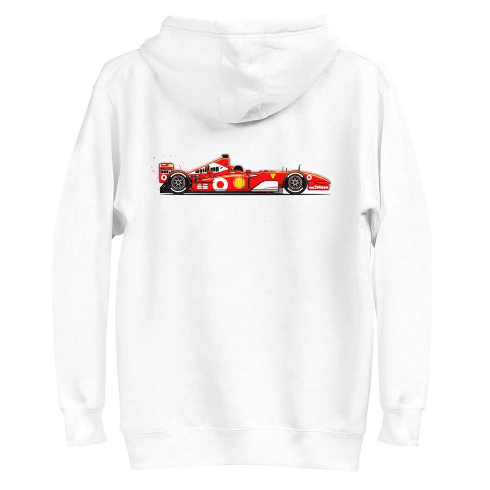 Hoodie Ferrari F1 Red Race Car Side Profile - Plano espalda