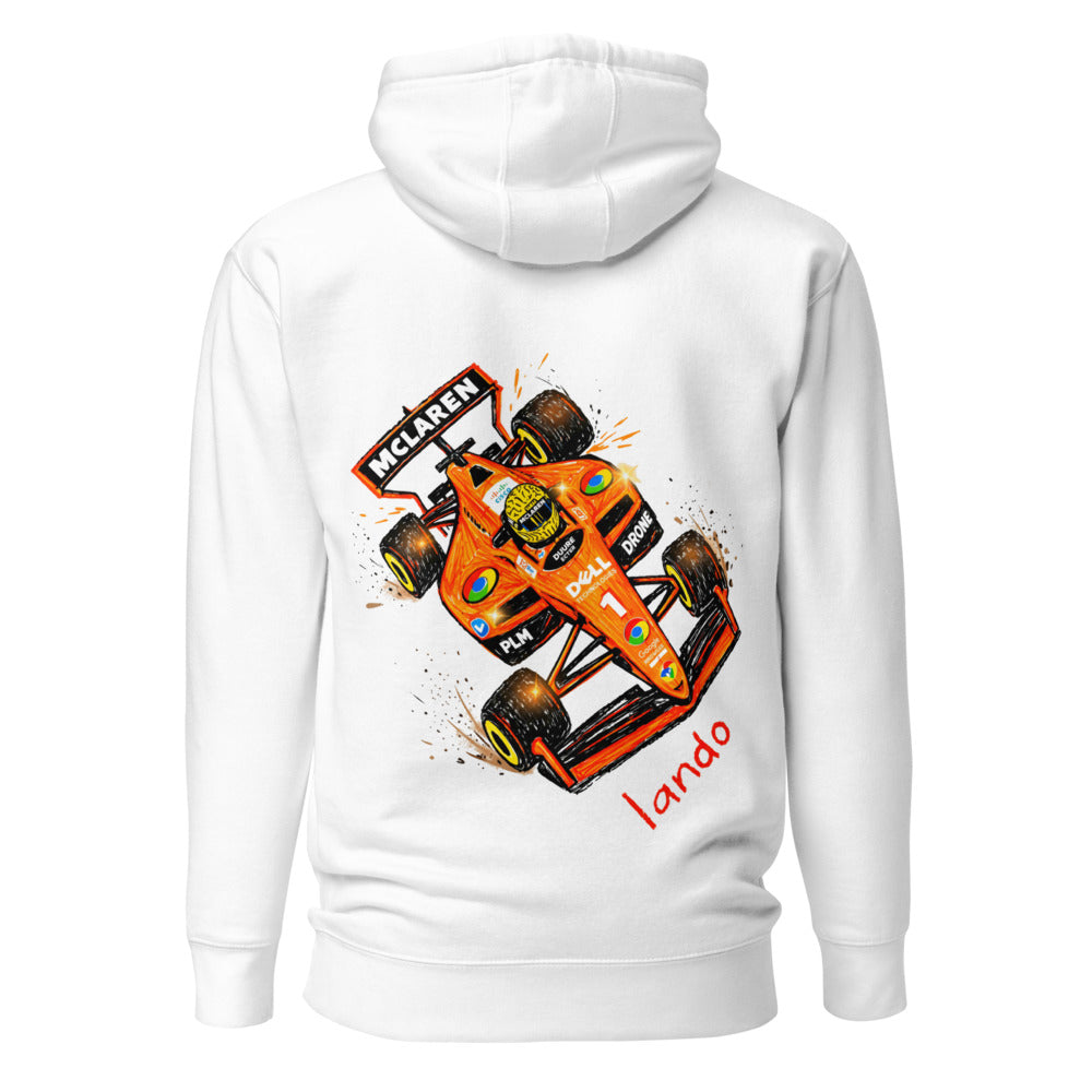 Hoodie Lando McLaren F1 Orange Car Sketch - Espalda