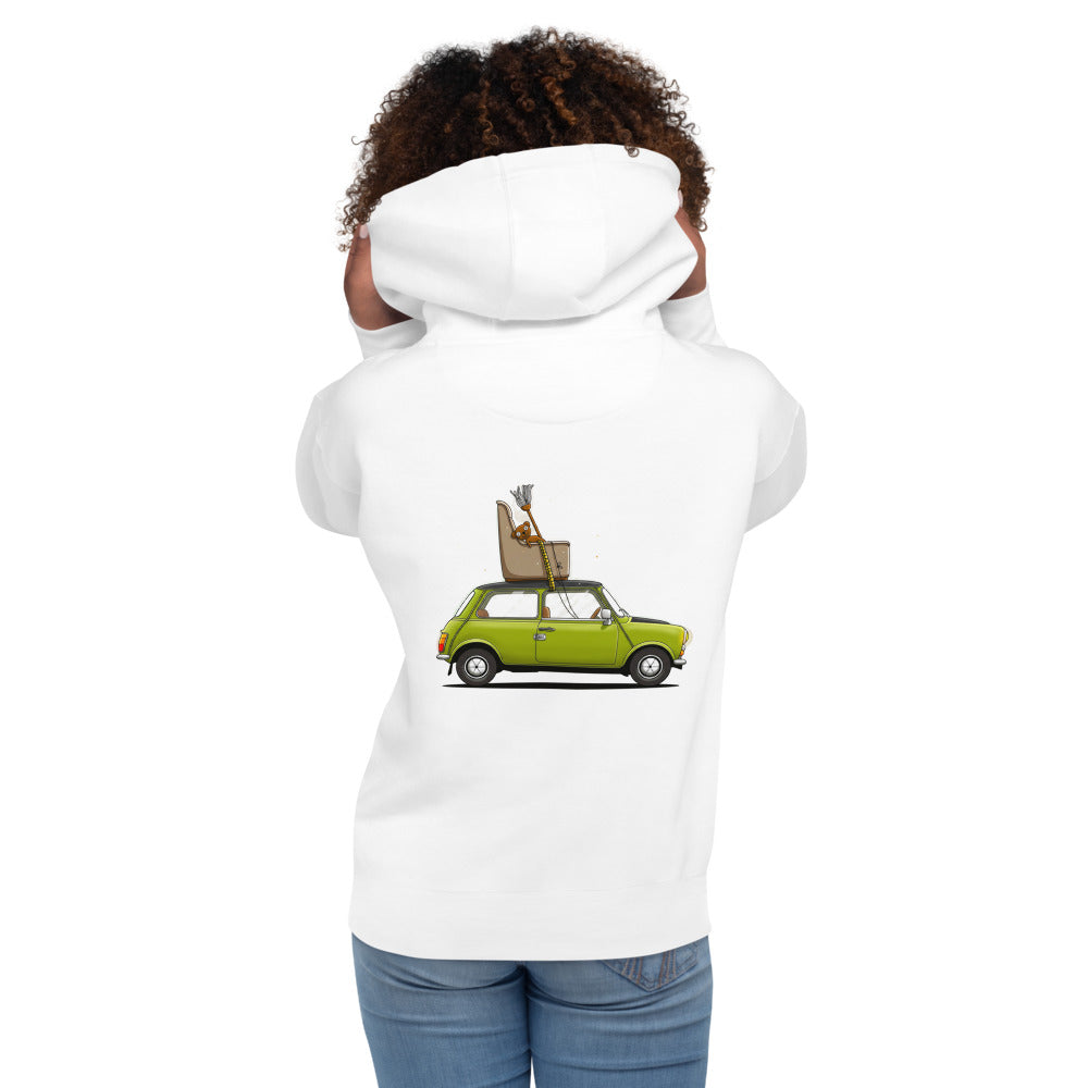 Hoodie Mr Bean Green Mini Armchair Teddy - Modelo femenina espalda