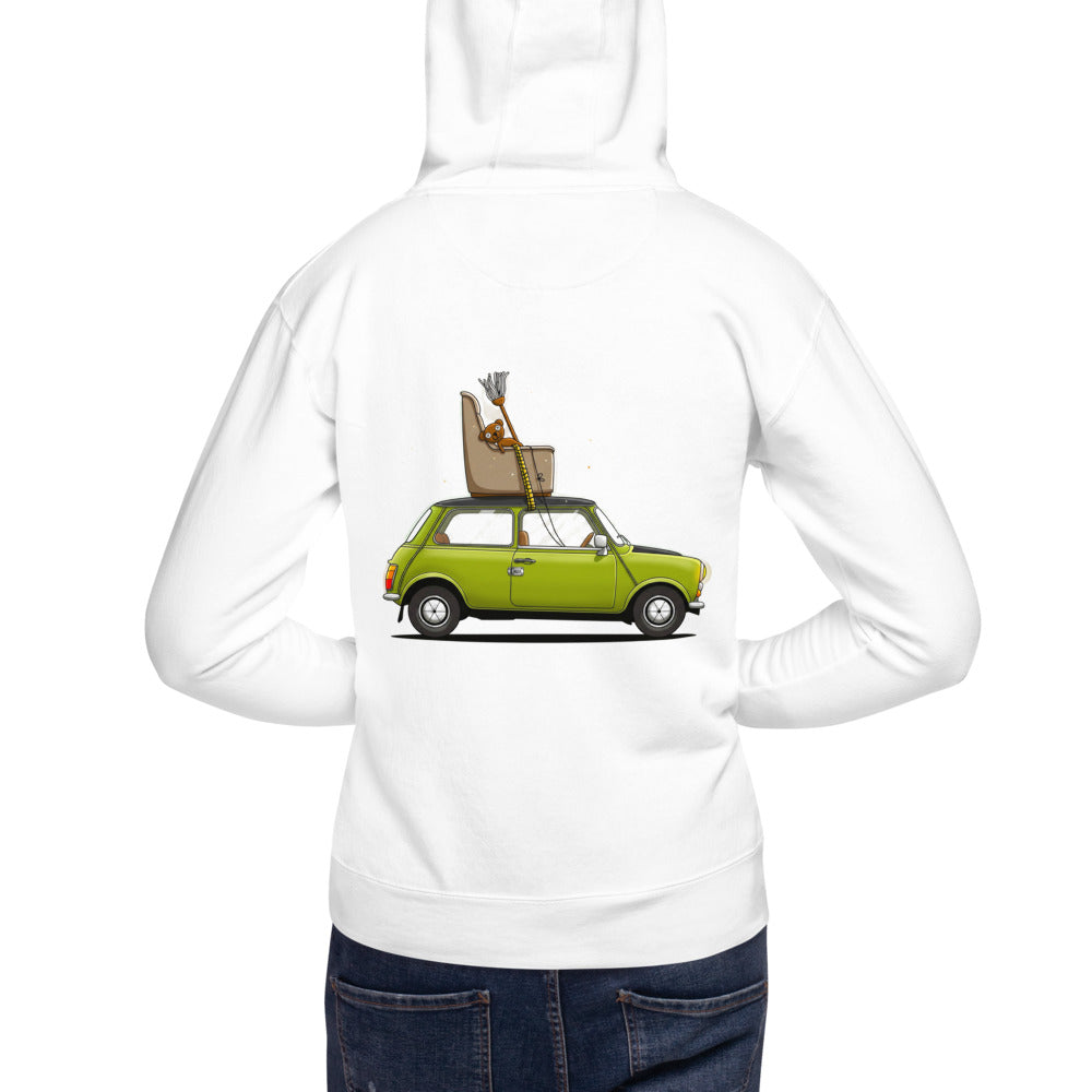 Hoodie Mr Bean Green Mini Armchair Teddy - Modelo masculino espalda
