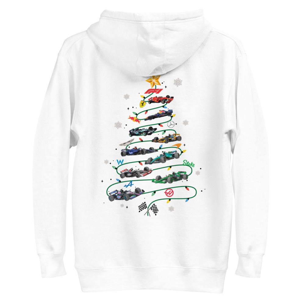 Hoodie Navidad en Pole Position - Plano espalda