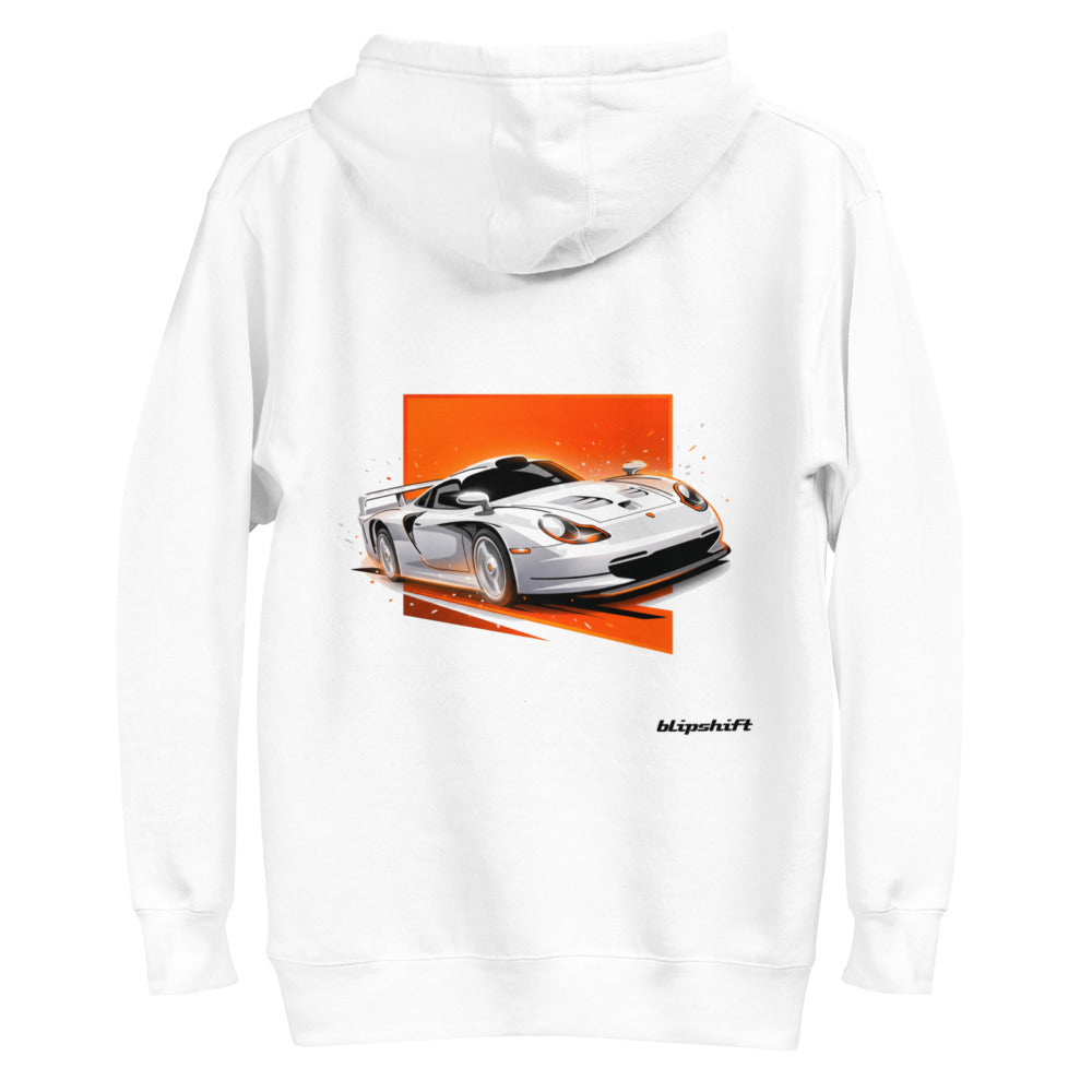 Hoodie Porsche 911 GT1 White Orange Sparks - Plano espalda