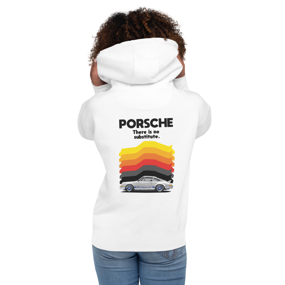 Hoodie Porsche No substitute - Modelo femenina espalda