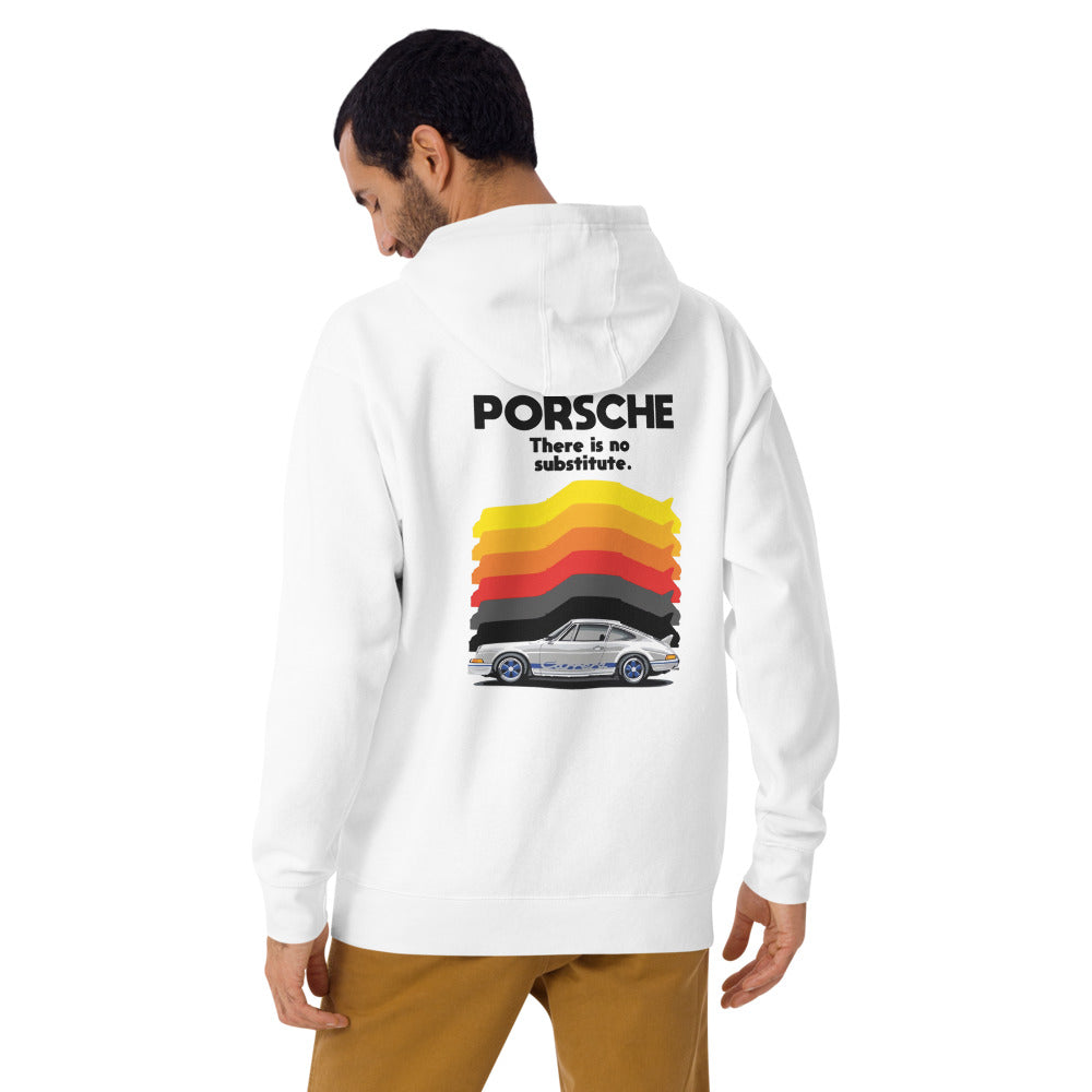 Hoodie Porsche No substitute - Modelo masculino espalda alterna