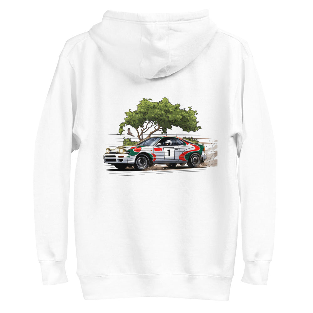 Hoodie Rally Car Number 1 Dirt Drift - Plano espalda