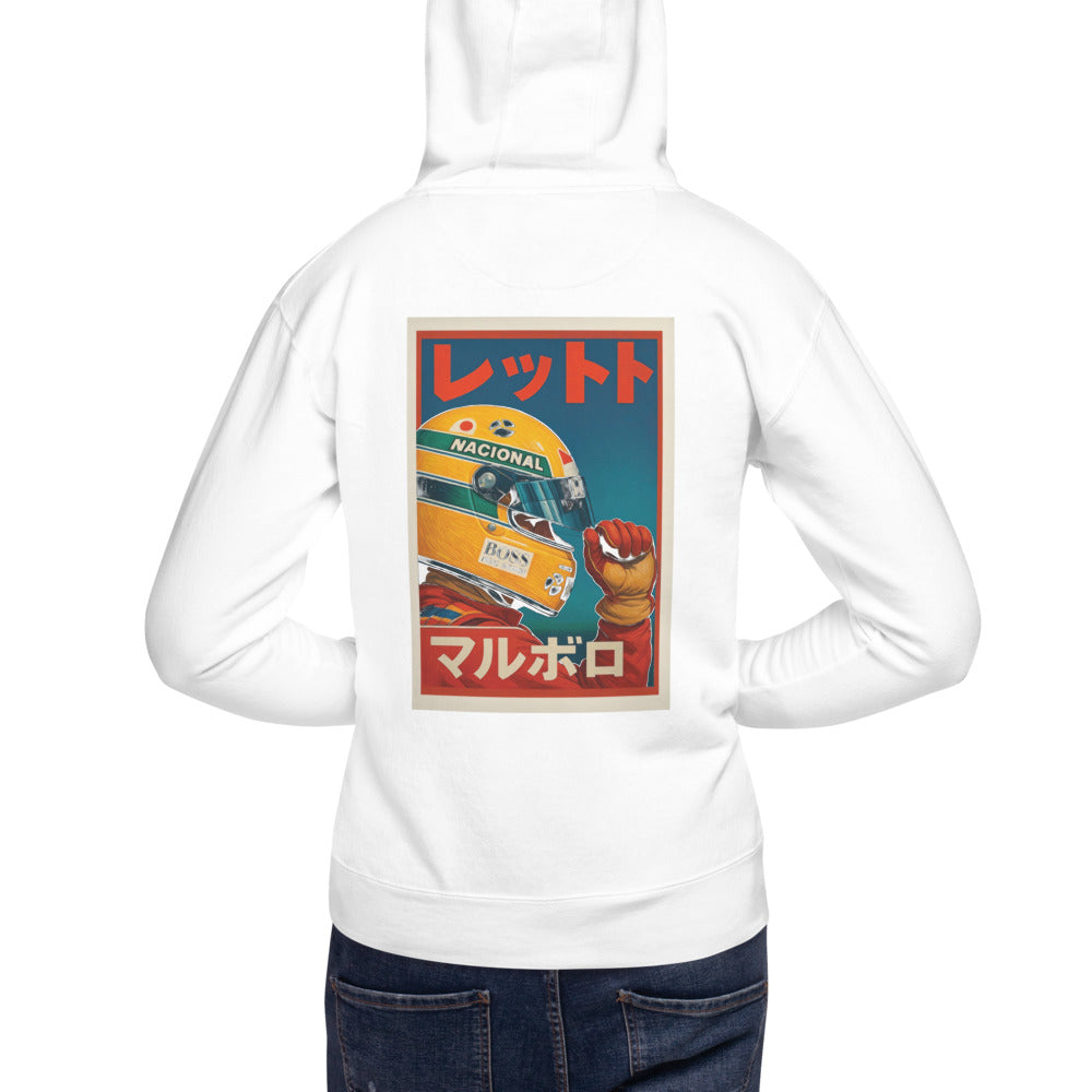 Hoodie Senna In Japan - Modelo masculino espalda