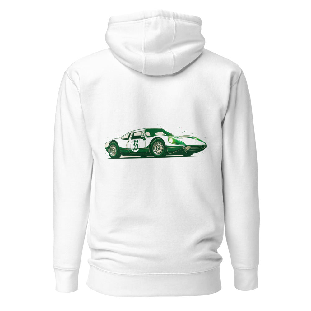 Hoodie Vintage Green Racing Coupe Number 33 - Espalda