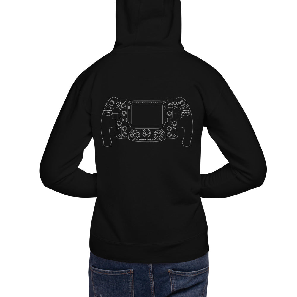 Hoodie Control F1 - Modelo masculino espalda