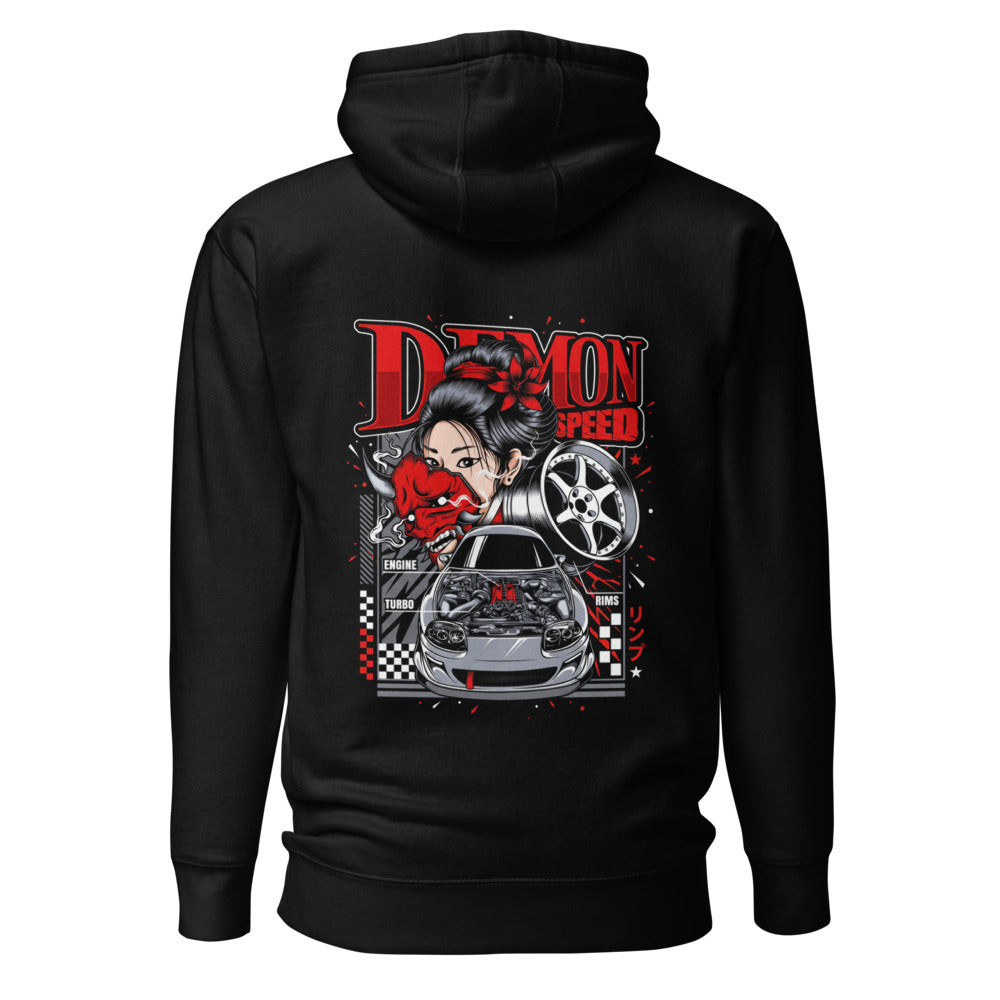 Hoodie Demon Speed Oni Mask JDM Tuner - Espalda