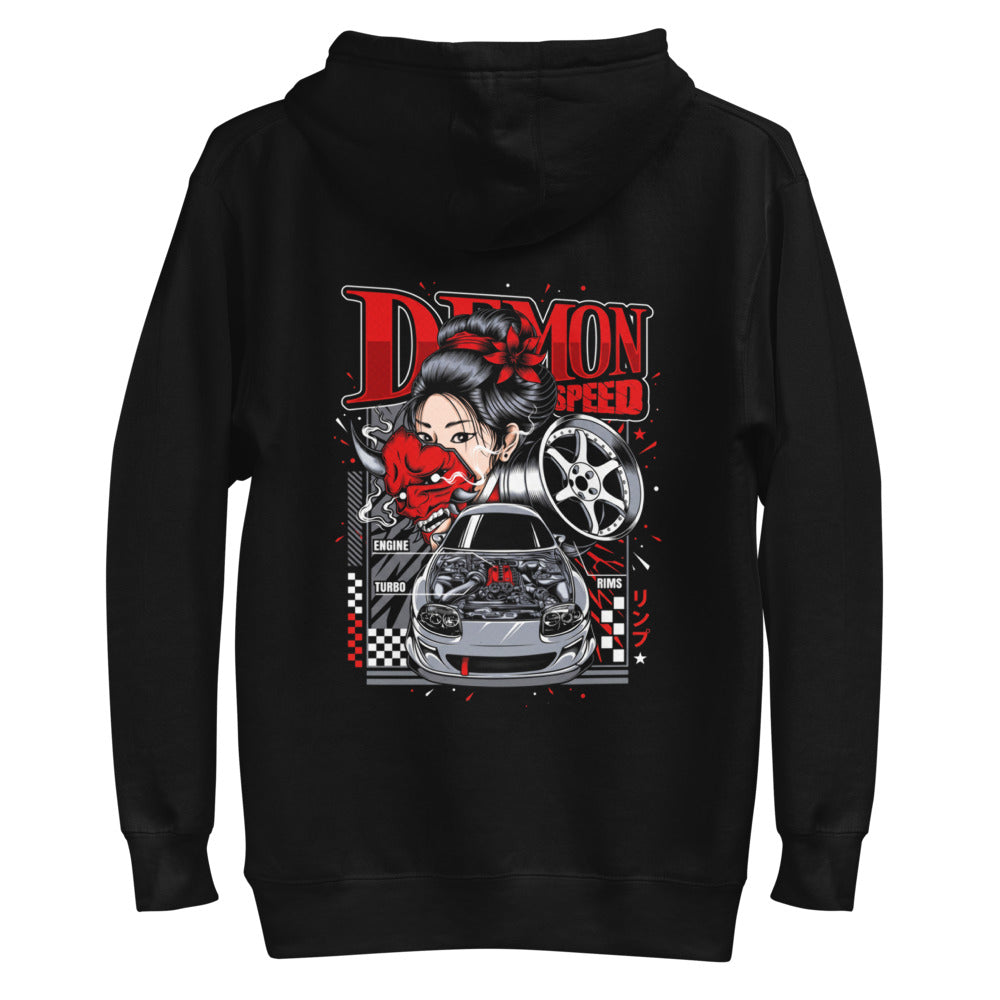 Hoodie Demon Speed Oni Mask JDM Tuner - Plano espalda