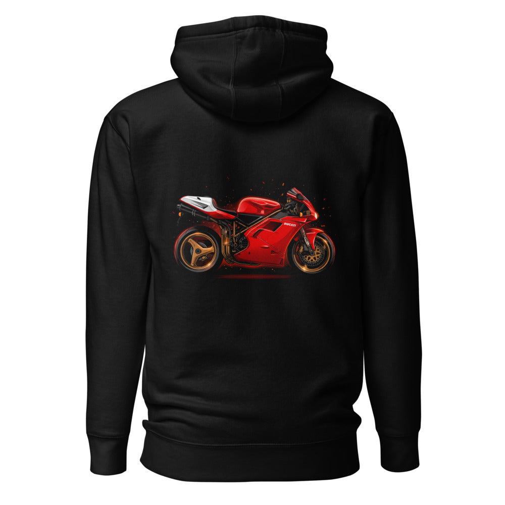 Hoodie Ducati Red Superbike Gold Wheels - Espalda
