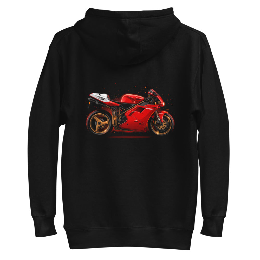 Hoodie Ducati Red Superbike Gold Wheels - Plano espalda
