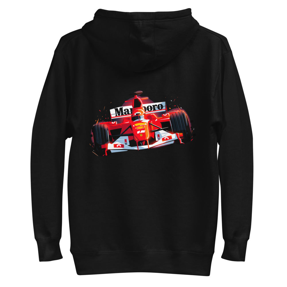 Hoodie Ferrari F1 Car Red Glow Sparks - Plano espalda