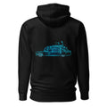 Hoodie Ghostbusters Ecto-1 Neon Cyan Outline - Espalda