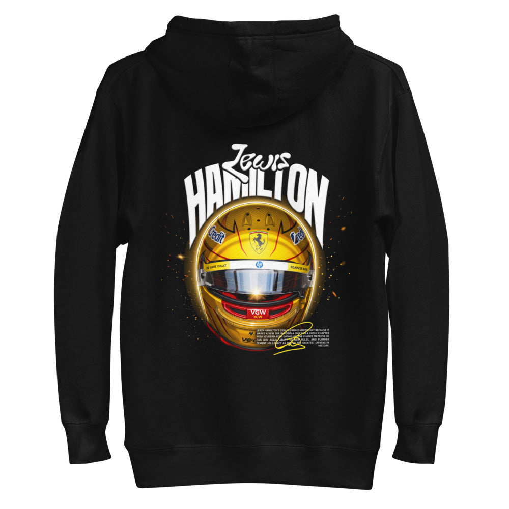 Hoodie Gold Carbon Fiber F1 Helmet - Plano espalda