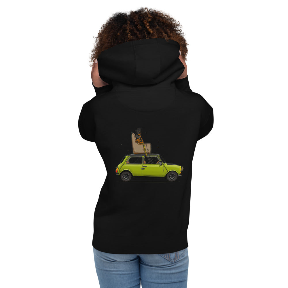 Hoodie Mr Bean Green Mini Armchair Teddy - Modelo femenina espalda