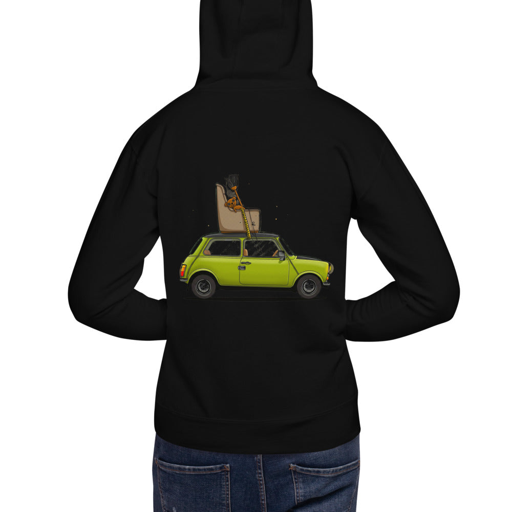 Hoodie Mr Bean Green Mini Armchair Teddy - Modelo masculino espalda