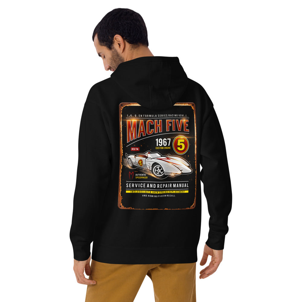 Hoodie Speed Racer Mach Five Service Manual - Modelo masculino espalda alterna