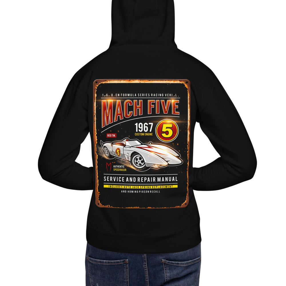 Hoodie Speed Racer Mach Five Service Manual - Modelo masculino espalda