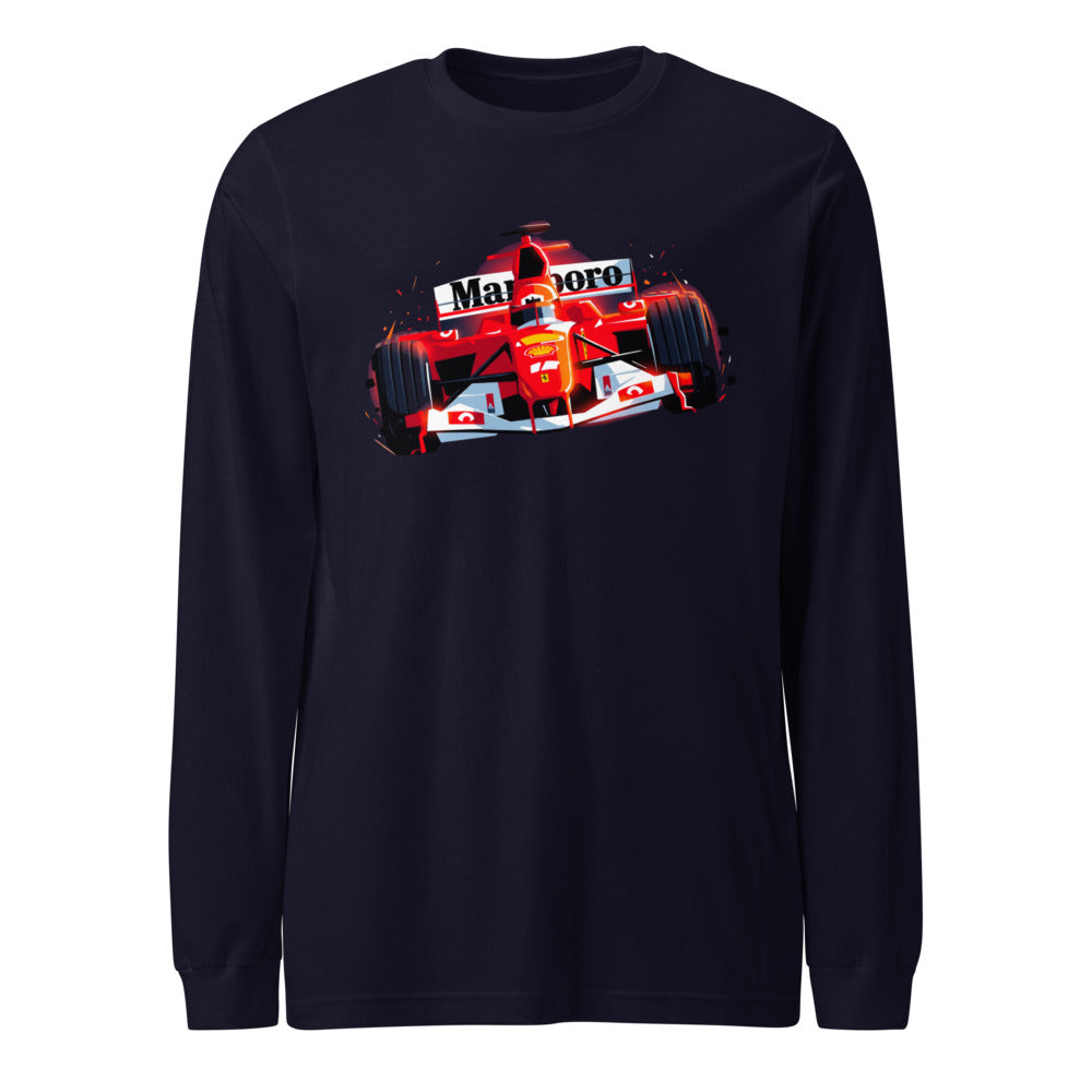 Manga Larga Ferrari F1 Car Red Glow Sparks - Frente