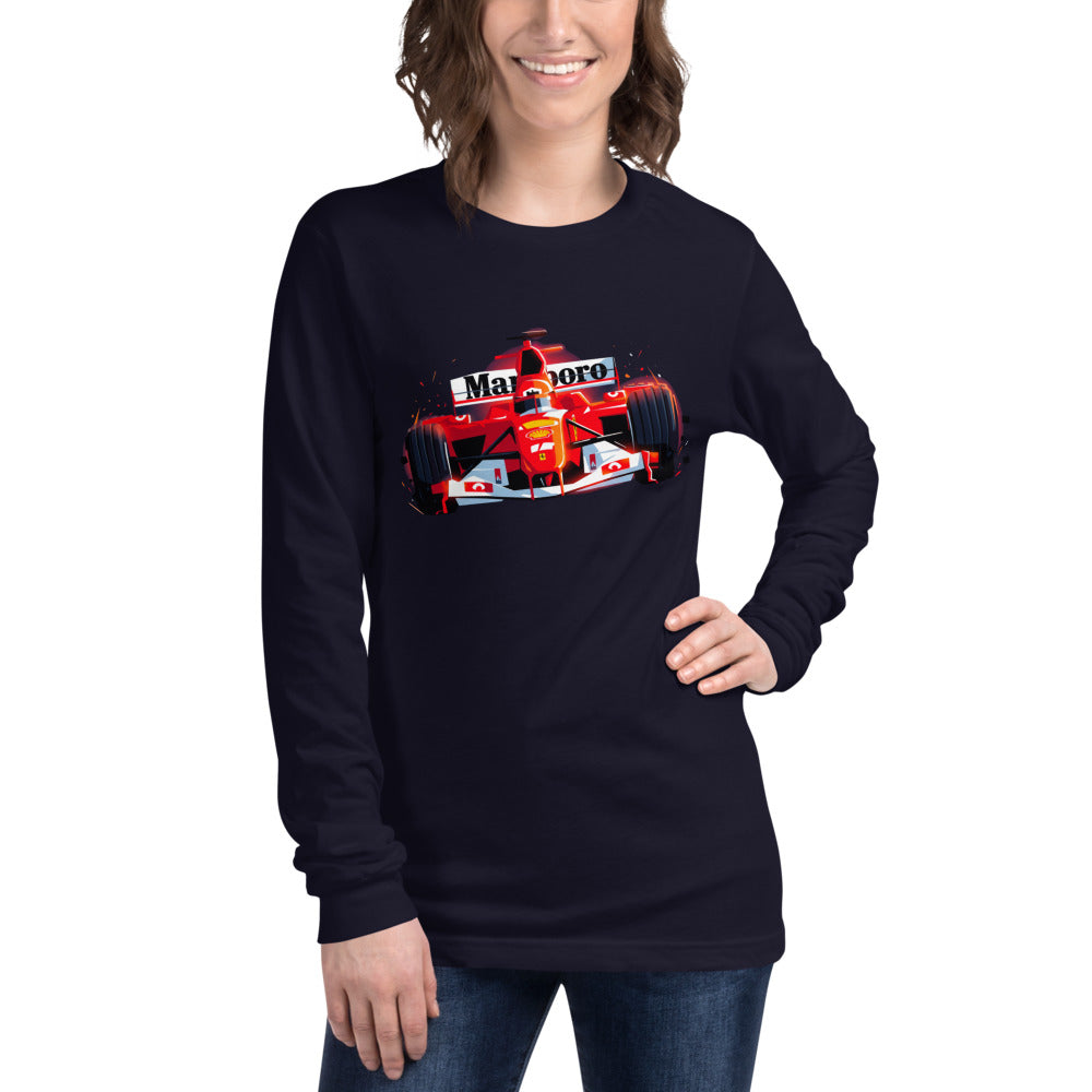 Manga Larga Ferrari F1 Car Red Glow Sparks - Modelo femenina