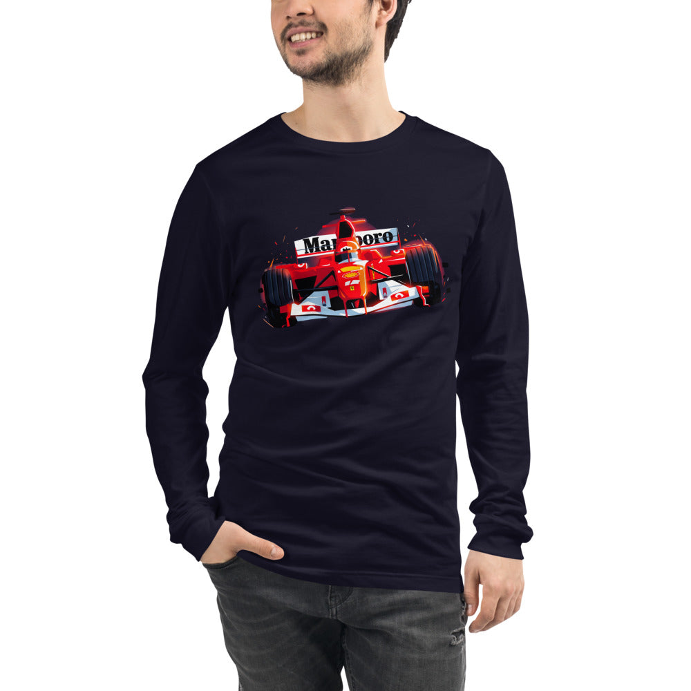 Manga Larga Ferrari F1 Car Red Glow Sparks - Modelo masculino