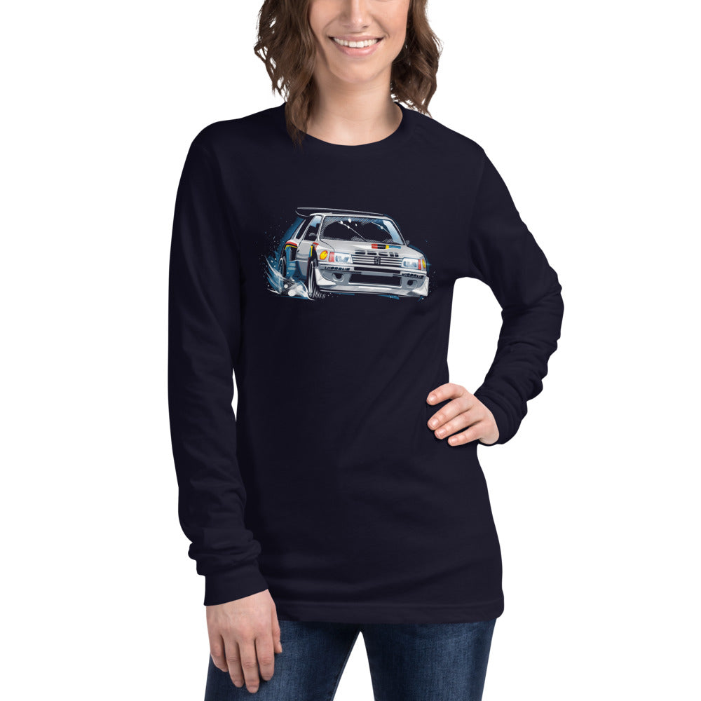 Manga Larga Peugeot 205 Turbo 16 Rally Snow Drift - Modelo femenina