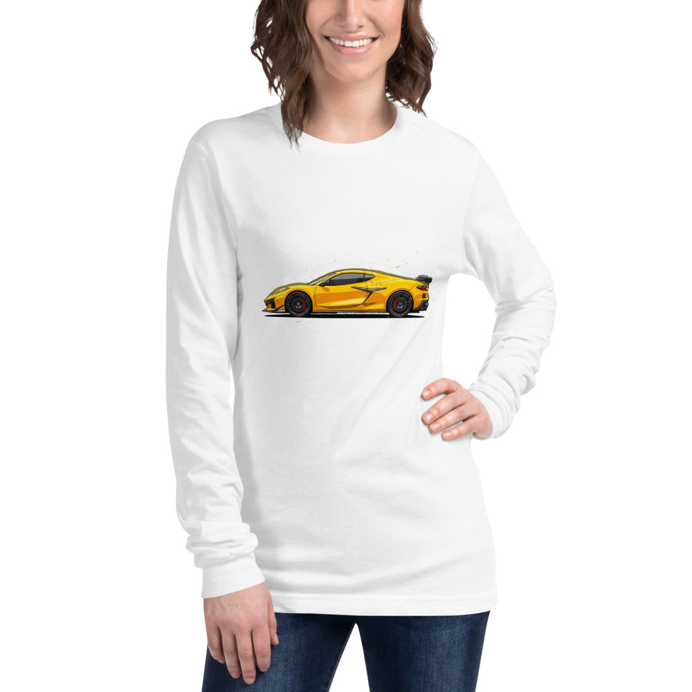 Manga Larga Corvette C8 Yellow Red Calipers - Modelo femenina