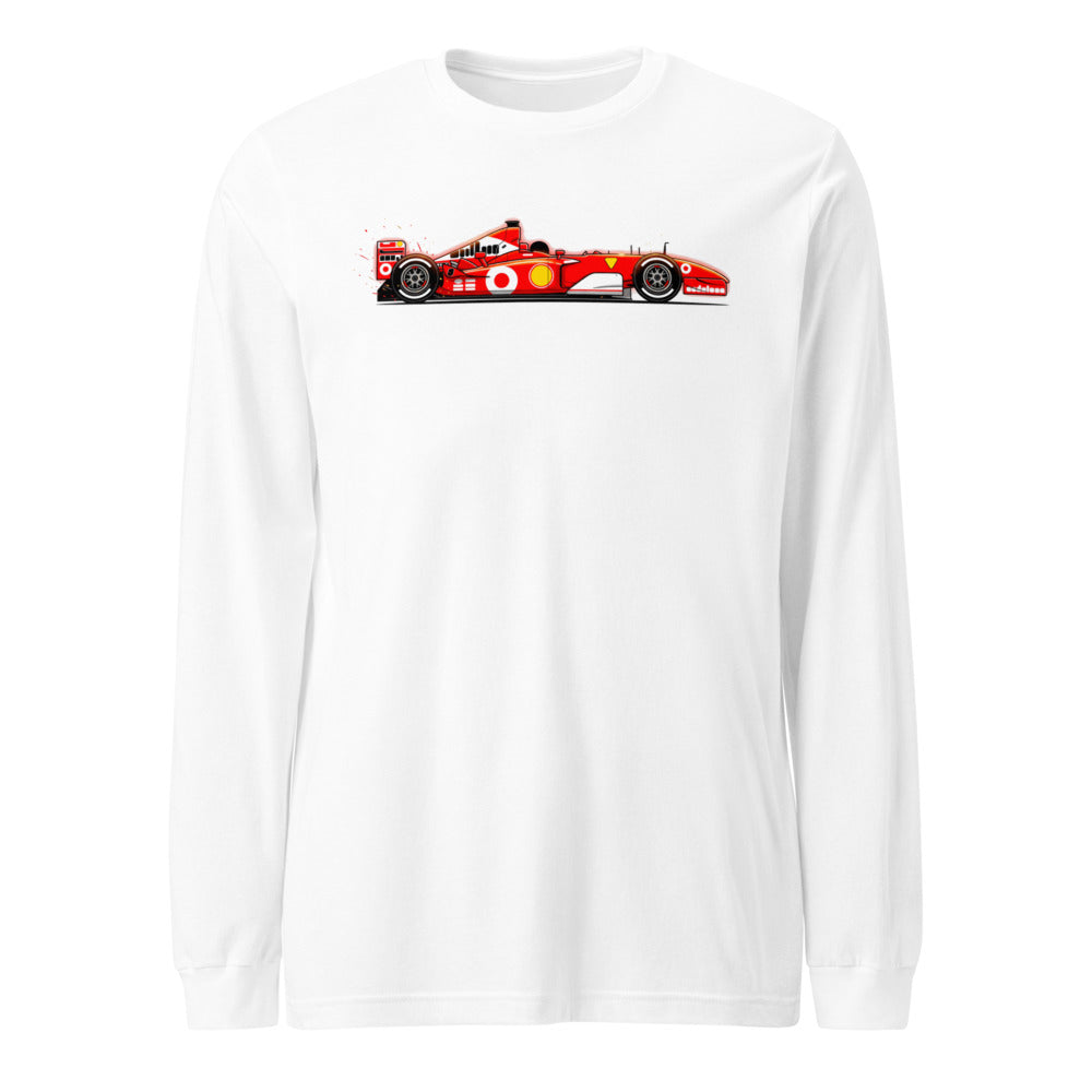 Manga Larga Ferrari F1 Red Race Car Side Profile - Frente