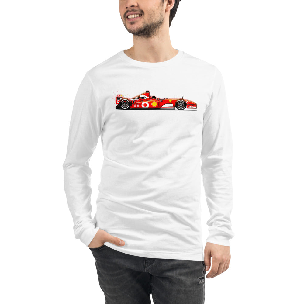 Manga Larga Ferrari F1 Red Race Car Side Profile - Modelo masculino