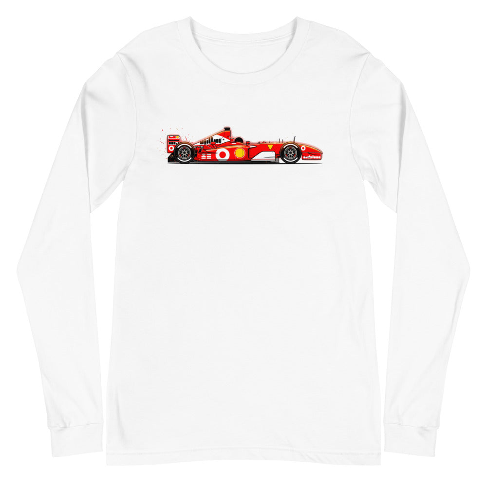 Manga Larga Ferrari F1 Red Race Car Side Profile - Plano