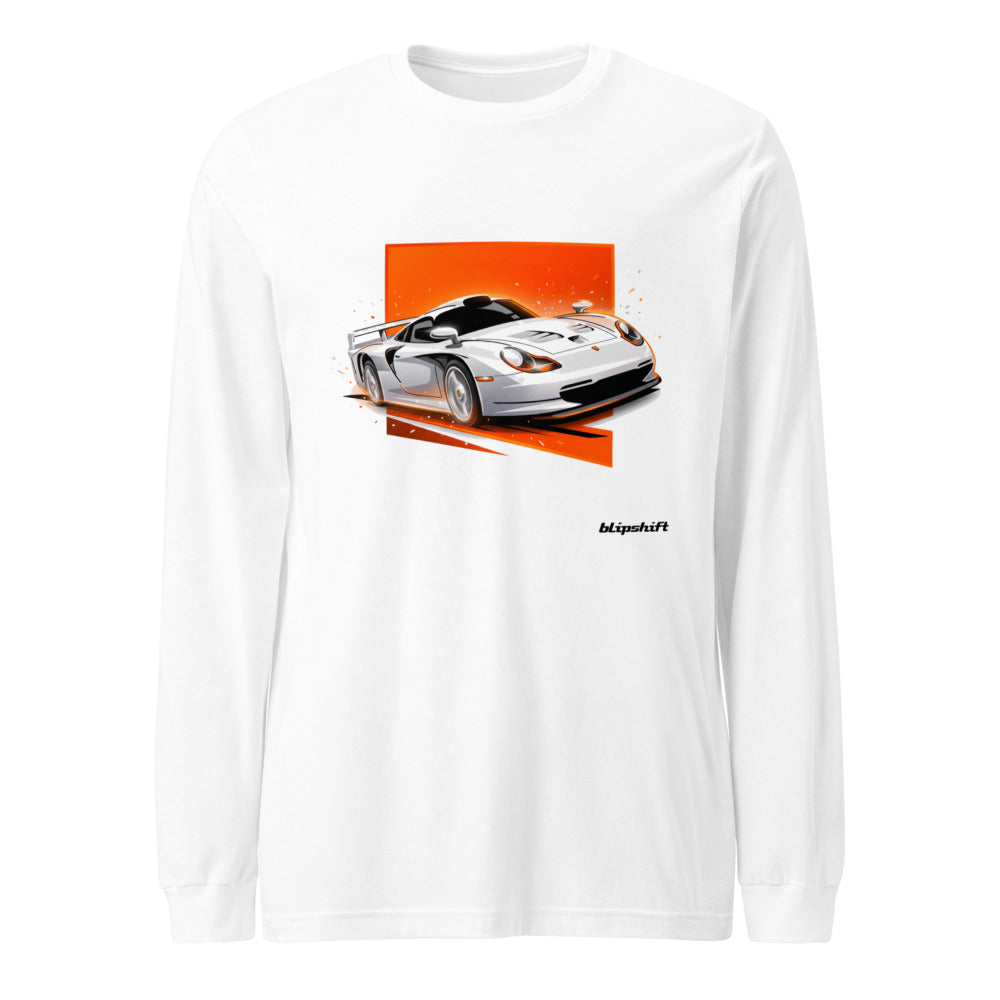 Manga Larga Porsche 911 GT1 White Orange Sparks - Frente