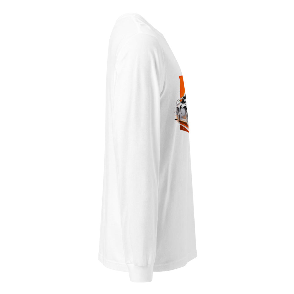 Manga Larga Porsche 911 GT1 White Orange Sparks - Lateral fantasma