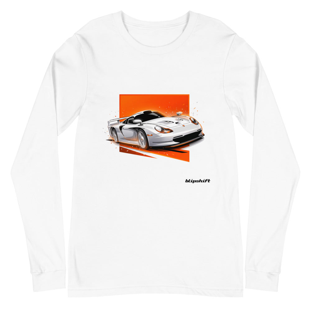 Manga Larga Porsche 911 GT1 White Orange Sparks - Plano