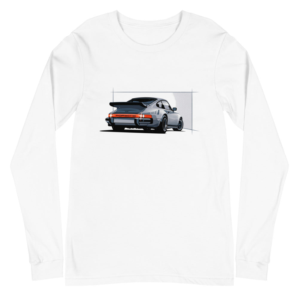 Manga Larga Porsche 911 Turbo Silver Rear View - Plano