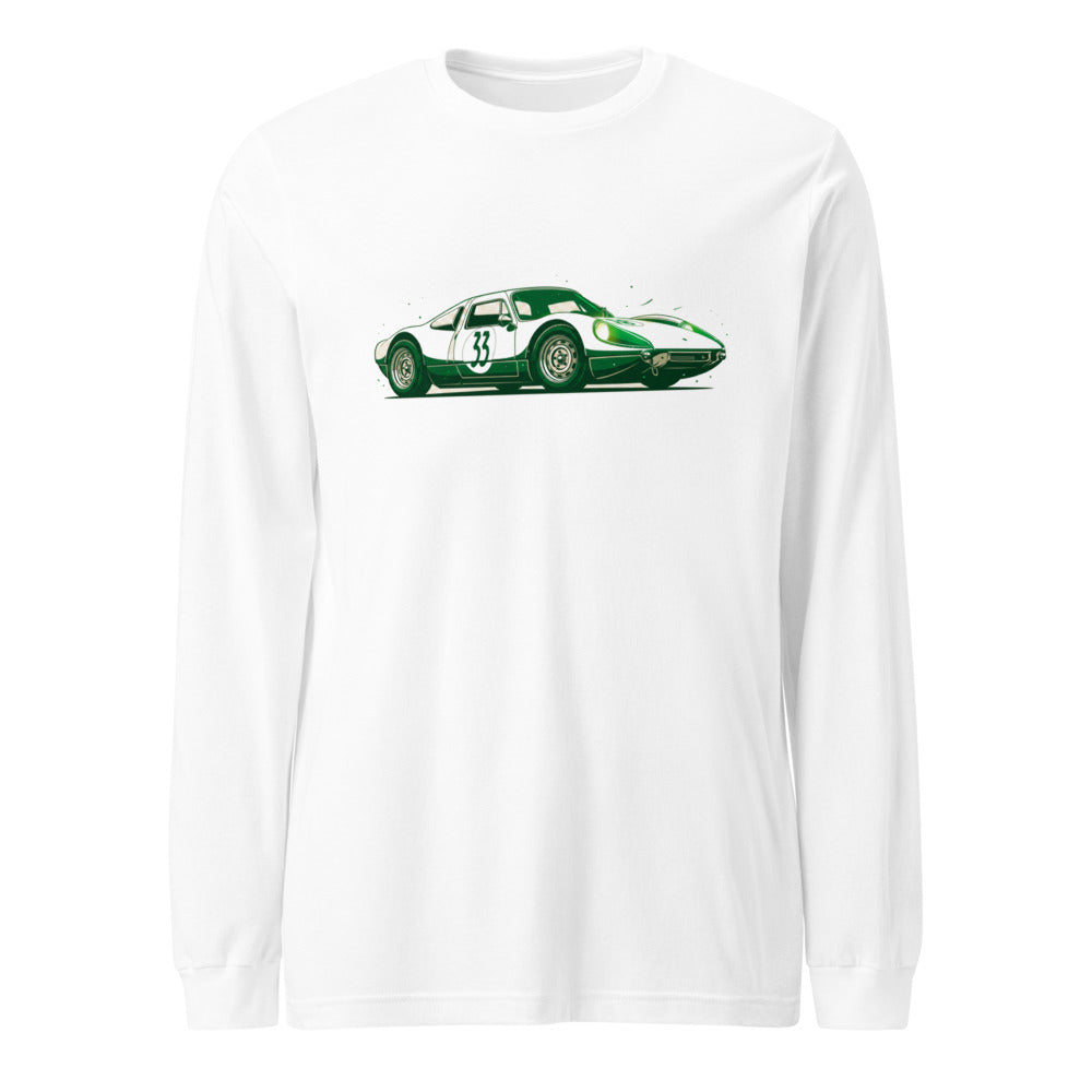 Manga Larga Vintage Green Racing Coupe Number 33 - Frente