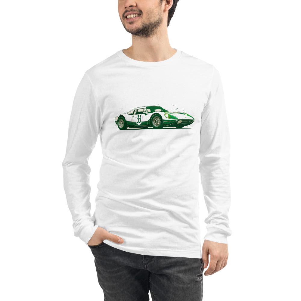 Manga Larga Vintage Green Racing Coupe Number 33 - Modelo masculino