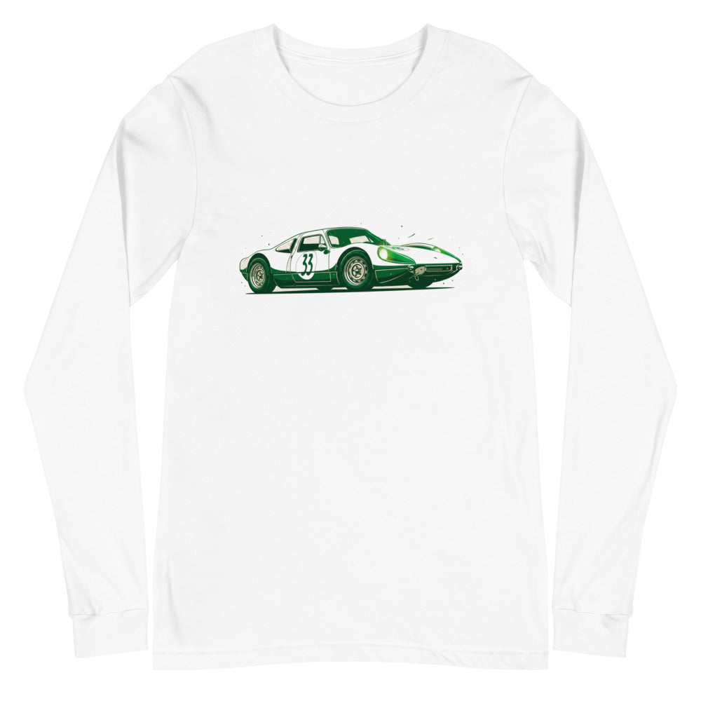 Manga Larga Vintage Green Racing Coupe Number 33 - Plano