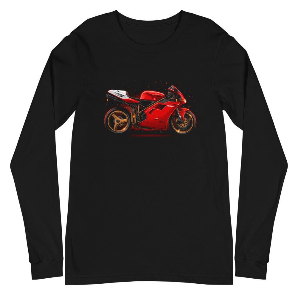 Manga Larga Ducati Red Superbike Gold Wheels - Plano
