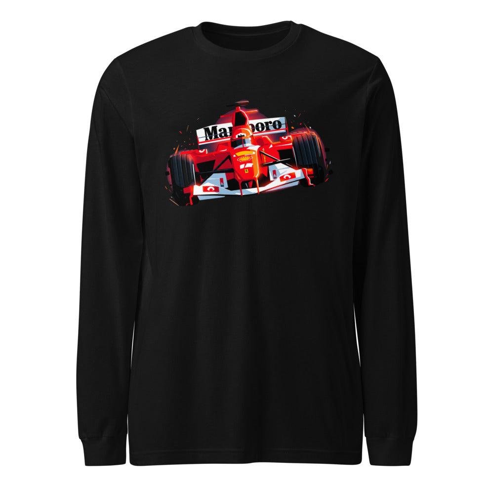 Manga Larga Ferrari F1 Car Red Glow Sparks - Frente