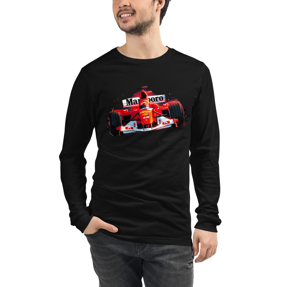 Manga Larga Ferrari F1 Car Red Glow Sparks - Modelo masculino