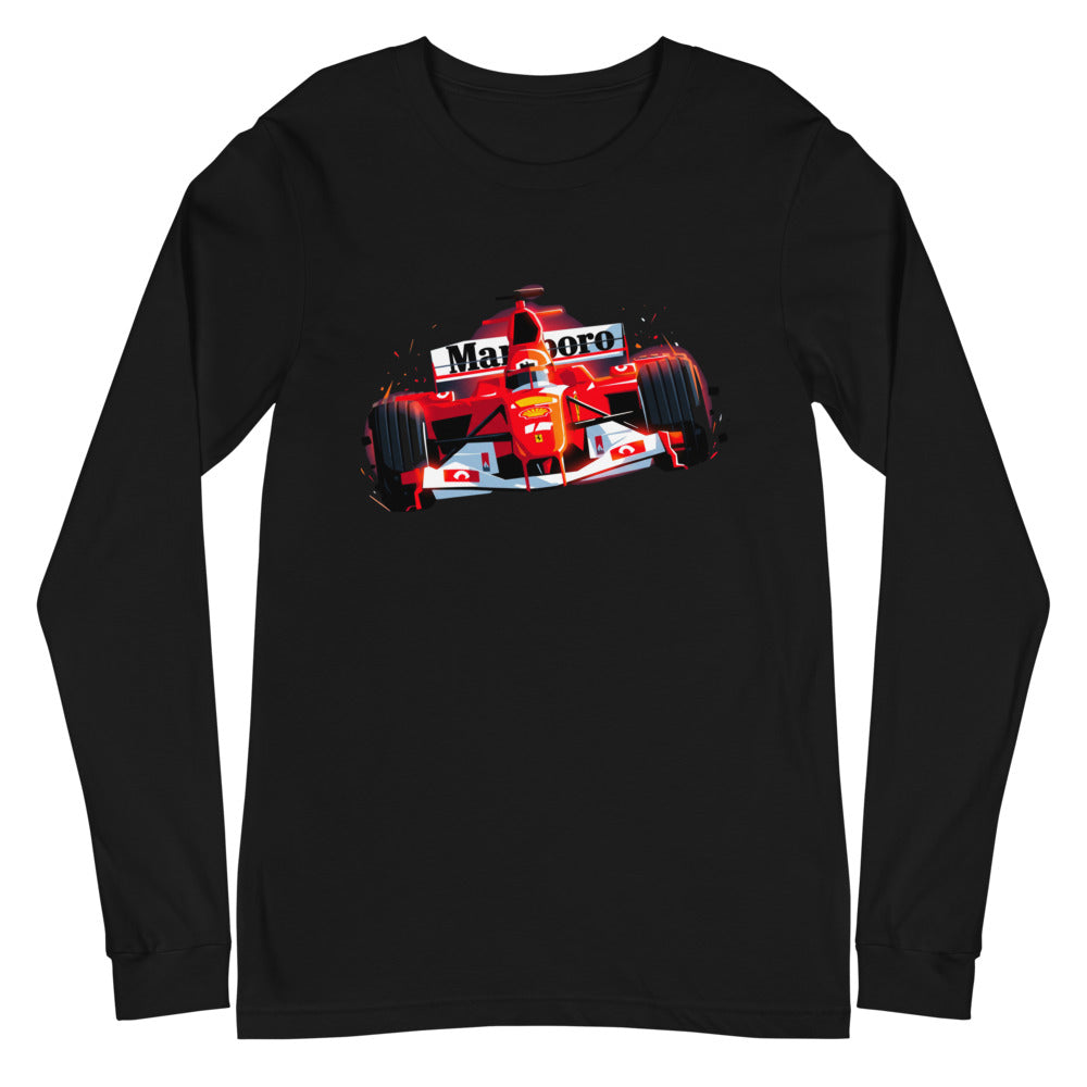Manga Larga Ferrari F1 Car Red Glow Sparks - Plano