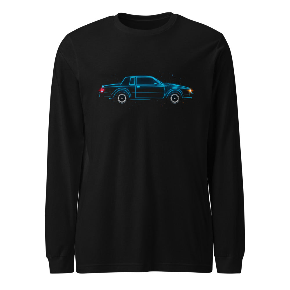 Manga Larga Neon Cyan 80s Coupe Red Taillight Glow - Frente