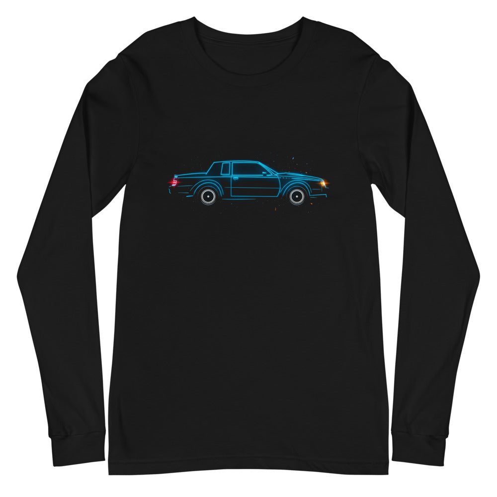 Manga Larga Neon Cyan 80s Coupe Red Taillight Glow - Plano